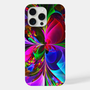 Coque iPhone 15 Pro Max Art abstrait floral moderne motif rouge bleu #12