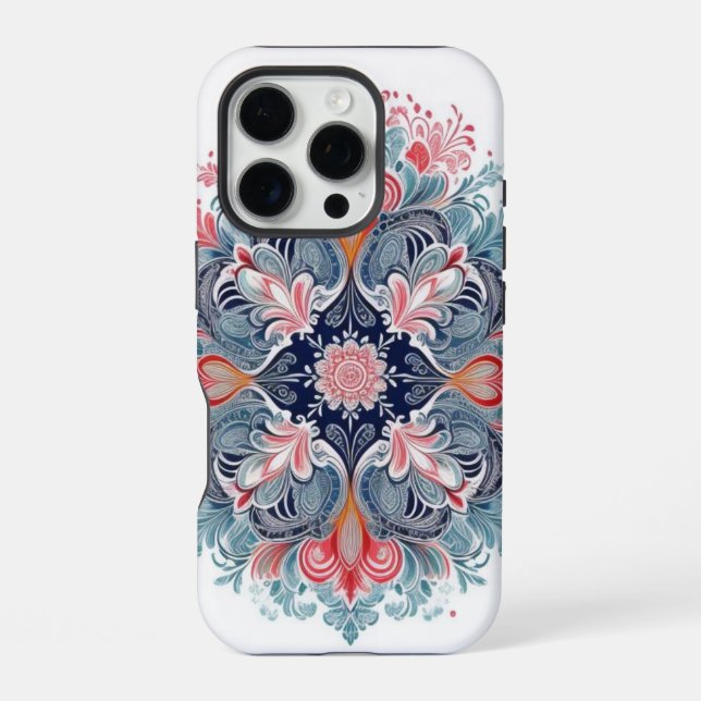 Coque iPhone Art abstrait floral multicolore (Verso)