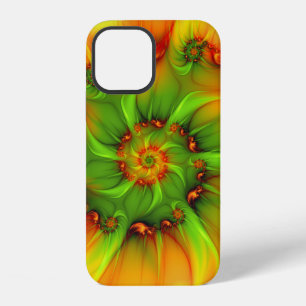 Coque iPhone 12 Art abstrait fractal moderne coloré psychédélique