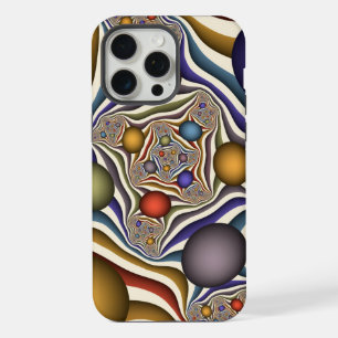 Coque iPhone 15 Pro Max Art abstrait fractal moderne coloré qui s'envole