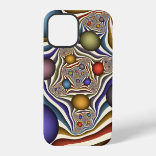 Coque iPhone 12 Pro Art abstrait fractal moderne coloré volant