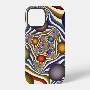 Coque iPhone 12 Art abstrait fractal moderne coloré volant