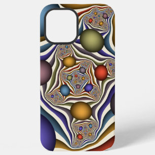 Coque iPhone 12 Pro Max Art abstrait fractal moderne coloré volant