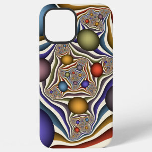 Coque iPhone 12 Pro Max Art abstrait fractal moderne coloré volant