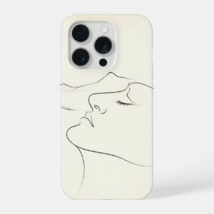 Coque iPhone 15 Pro Art abstrait minimaliste en une seule ligne