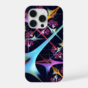Coque iPhone 15 Pro Art abstrait moderne floral rose motif de couleur 