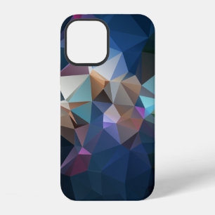 Coque iPhone 12 Art abstrait pyramidal bleu vert