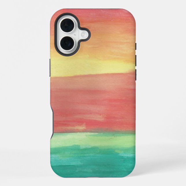 Coque iPhone Art abstrait Rivages du Coucher de Soleil (Verso)