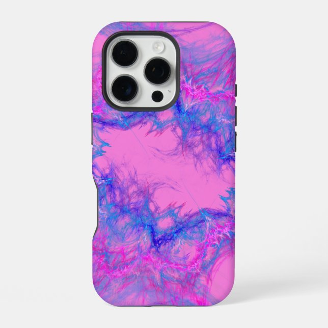Coque iPhone art abstrait rose et bleu (Verso)