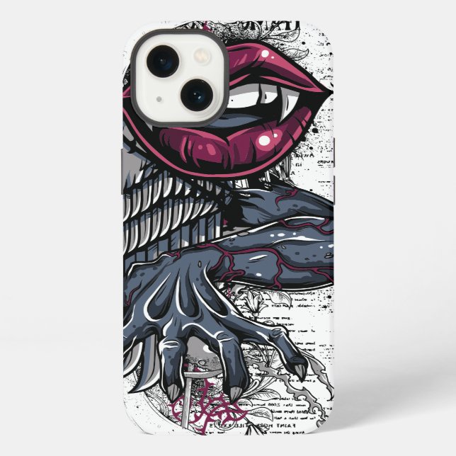 Coque iPhone Art abstrait vampire (Verso)