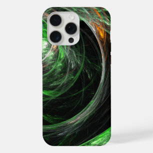 Coque iPhone 15 Pro Max Art abstrait vert autour du monde