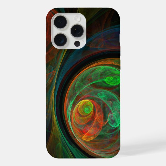 Coque iPhone Art abstrait vert de renaissance (Verso)