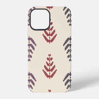 Coque iPhone 12 Art arrière - plan de feuilles ethniques. motif sa