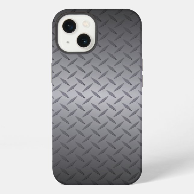 Coque iPhone Art Arrière - plan en acier Diamondplate noir à gr (Verso)