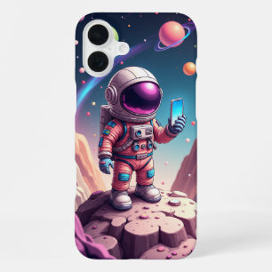 Coque iPhone 16 Plus Art astronaute de la lune