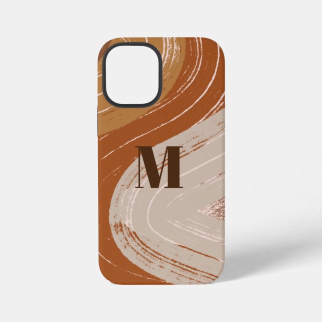 Coque iPhone Art Boho Abstrait, Tons Terreux (Verso)