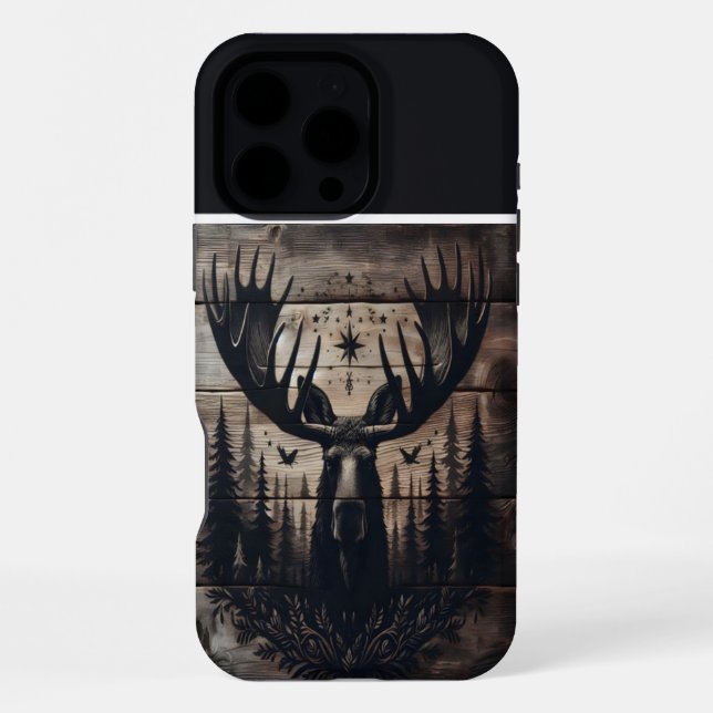 Coque iPhone Art de bois d'orignal (Verso)