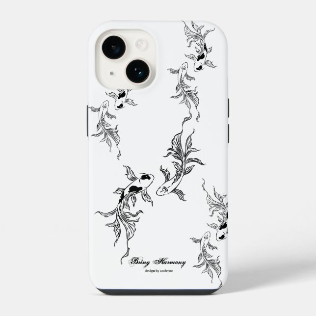 Coque iPhone Art de carpe koï Sérénité (Verso)