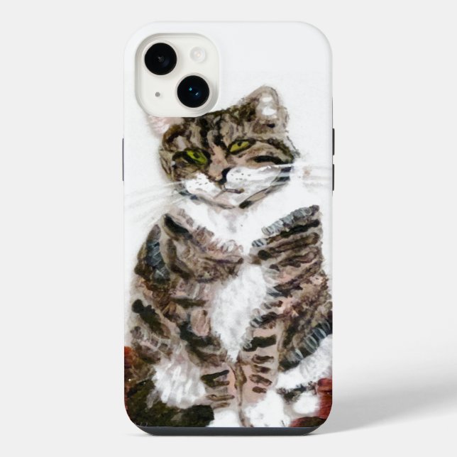 Coque iPhone Art de chat tabby mignon (Verso)