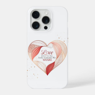 Coque iPhone 15 Pro Art de citation d'amour Cœur Élégant