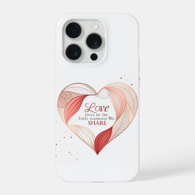Coque iPhone Art de citation d'amour Cœur Élégant (Verso)
