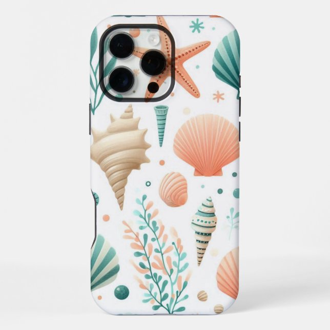 Coque iPhone Art de coquillages côtiers (Verso)