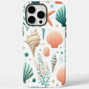 Coque iPhone 16 Pro Max Art de coquillages côtiers