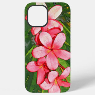 Coque iPhone 12 Pro Max Art de Frangipanier Tropical Rose