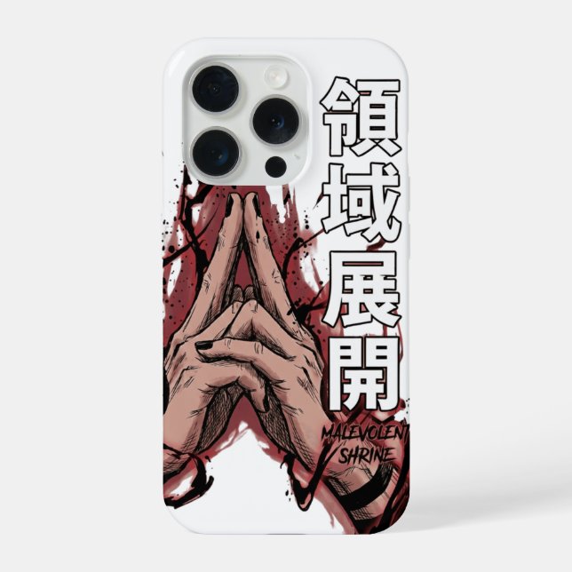 Coque iPhone Art de la main électrique du héros d'anime foudroy (Verso)
