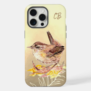 Coque iPhone 15 Pro Max Art de la nature faune oiseau troglodyte aquarelle