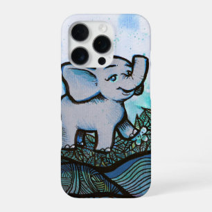 Coque iPhone 16 Pro Art de l'éléphant floral