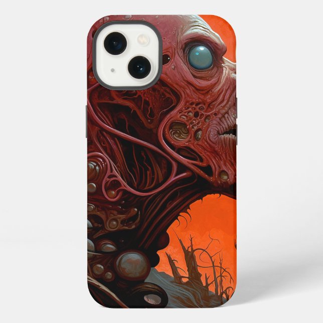 Coque iPhone Art de l'horreur science-fiction de créature extra (Verso)