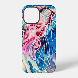 Coque iPhone 12 Art de méduse aquarelle océan coloré