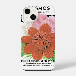 Coque Pour iPhone 14 Art de pochette de graines vintage, fleurs de jard