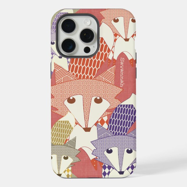 Coque iPhone Art de renard rétro personnalisé pour iPhone 6 Plu (Verso)