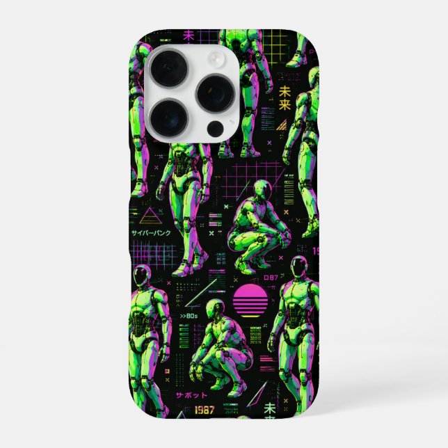 Coque iPhone Art de robot humanoïde futuriste | Android de scie (Verso)