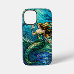 Coque iPhone 12 Mini Art de sirène en verre coloré