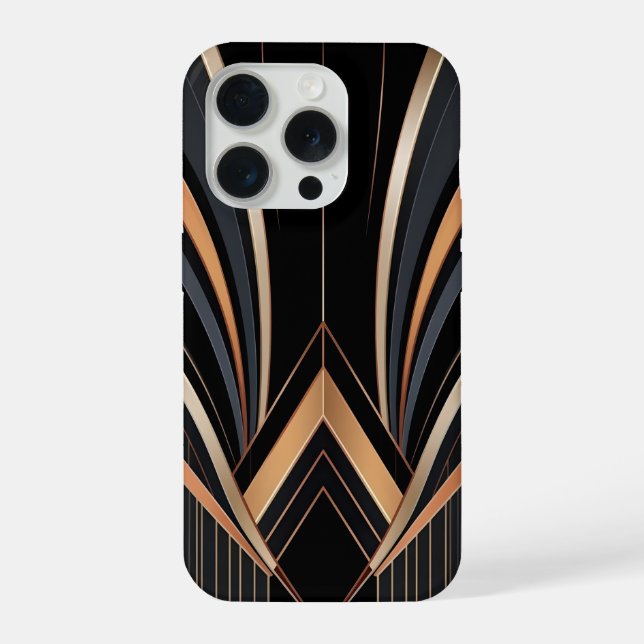 Coque iPhone Art Deco Metallic Geometric Elegance (Verso)