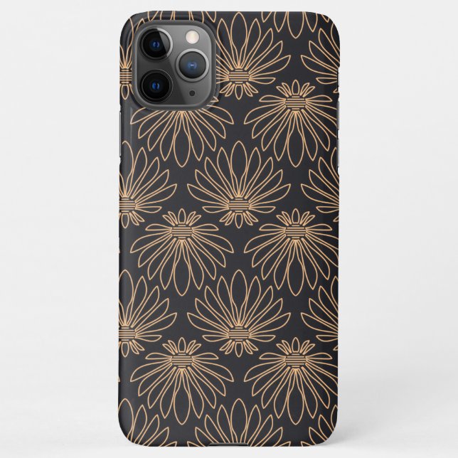 Coque iPhone Art Deco pattern with gold floral motifs  (Dos)