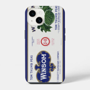 Coque Pour iPhone 14 Art d'étiquette de canette de légumes vintage, Win