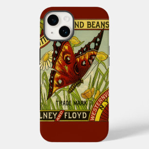 Coque Pour iPhone 14 Art d'étiquette de légume vintage, haricots de mar