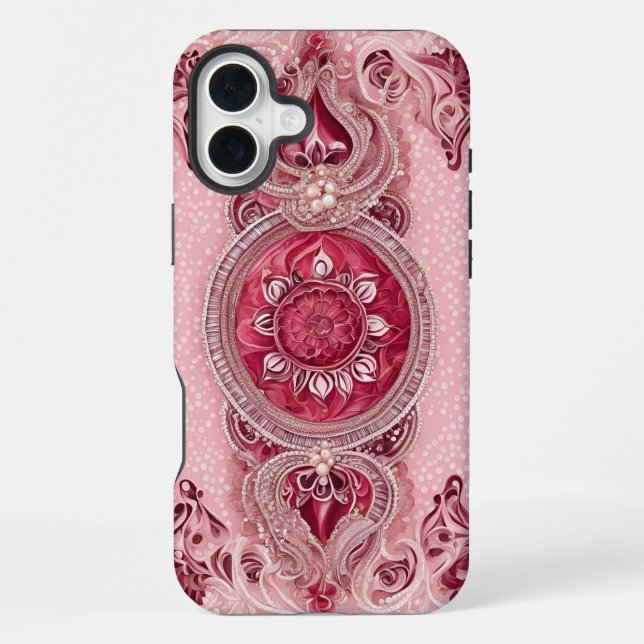 Coque iPhone art d'IA Cranberry Cherry  (Verso)
