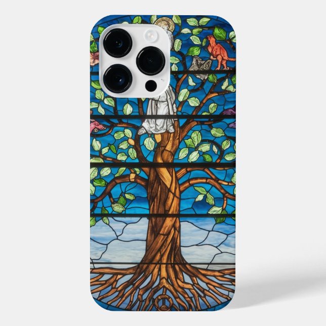 Coque iPhone Art en verre tendu, Arbre de vie Verre tendu (Verso)