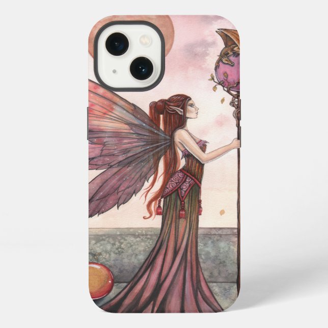 Coque iPhone Art fantastique de fée et de dragon (Verso)