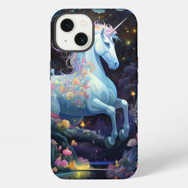 Coque iPhone Art fantastique de licorne (Verso)
