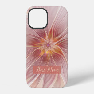 Coque iPhone 12 Art floral abstrait fractal Fleur Meilleure Maman