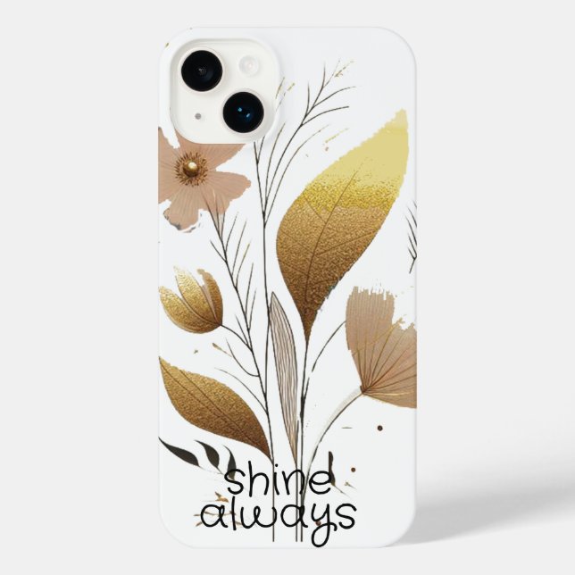 Coque iPhone art floral dans l'image vectorielle or (Verso)