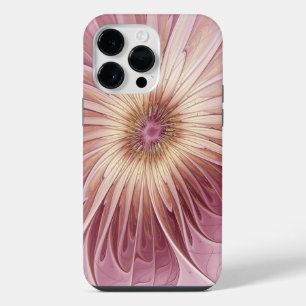 Coque Pour Pour iPhone 14 Pro Max Art floral fractal abstrait et nuances de bordeaux