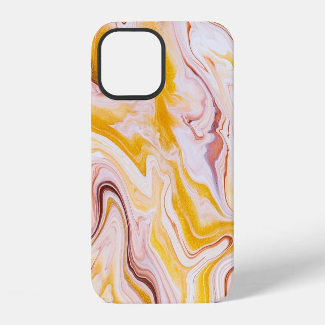 Coque iPhone Art fluide : texture abstraite irisée. (Verso)