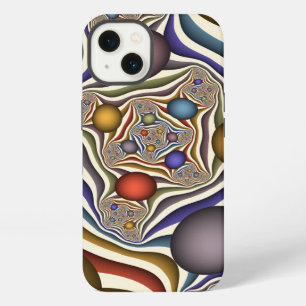 Etui iPhone 13 Art fractal abstrait moderne et coloré qui s'envol